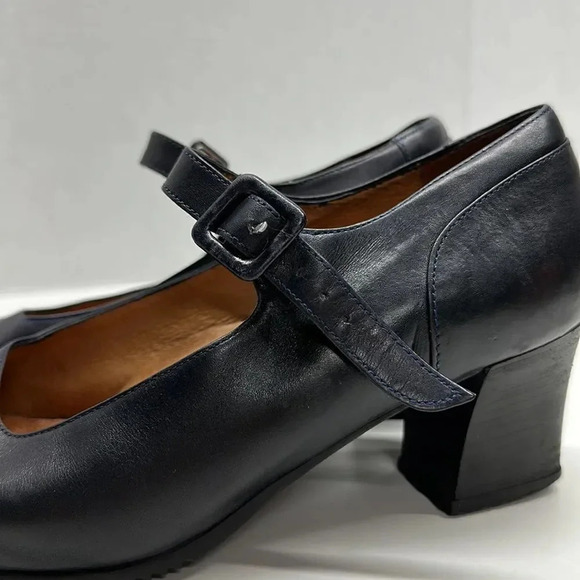 Beautifeel Mary Jane Heels High Heeled Shoes Buckle Leather Navy Blue Size 39 9 - Picture 4 of 12